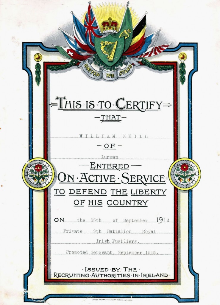 William's Neill's Enlistment Certificate