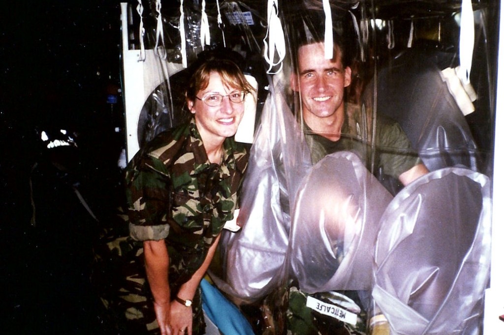 In the bubble and about to say goodbye to our JFHQ nurse