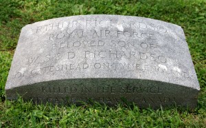 The grave of Cadet Arthur Richardson